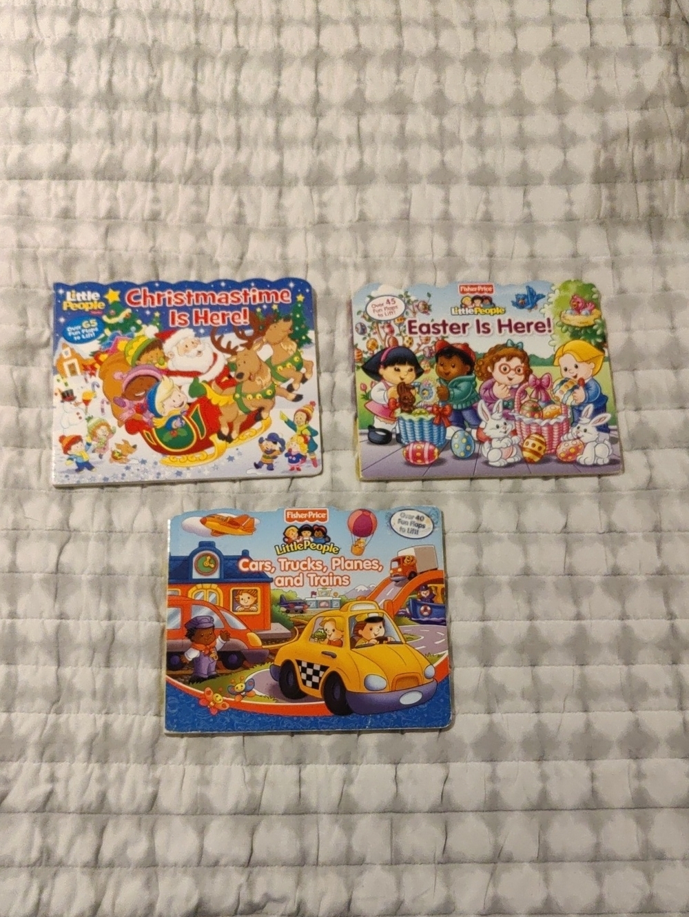 Fisher-Price Little People Board Book  Cars, Trucks, Planes, Trains Vintage Y2K